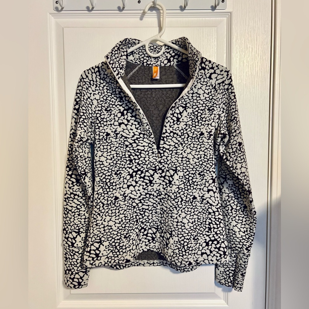 Lucy Brown and White Half-zip Pullover size small Workout Outdoor Layering